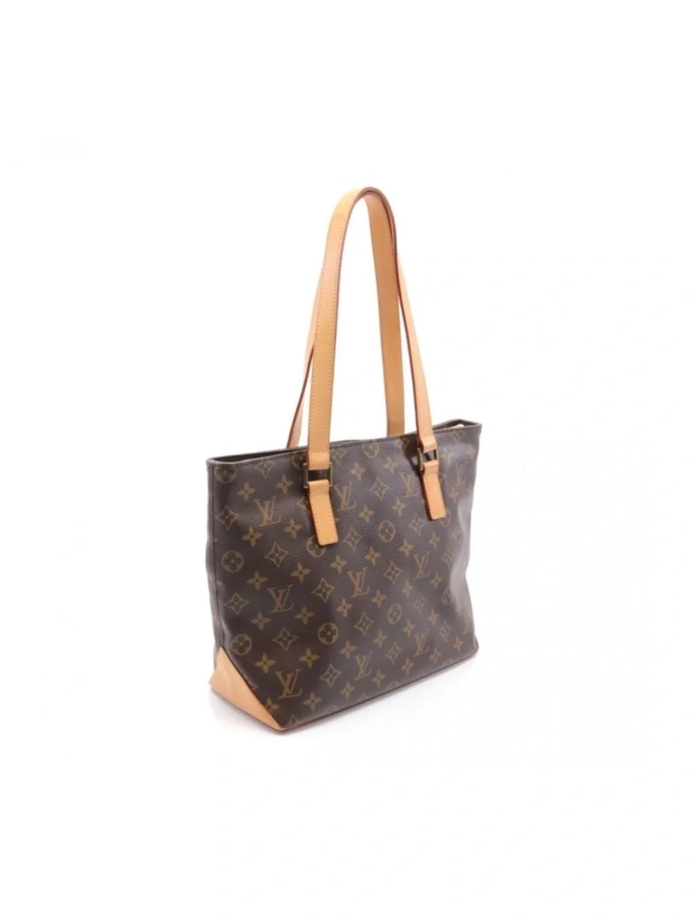 Louis Vuitton Piano Brown Monogram Canvas Tote with Tan Straps